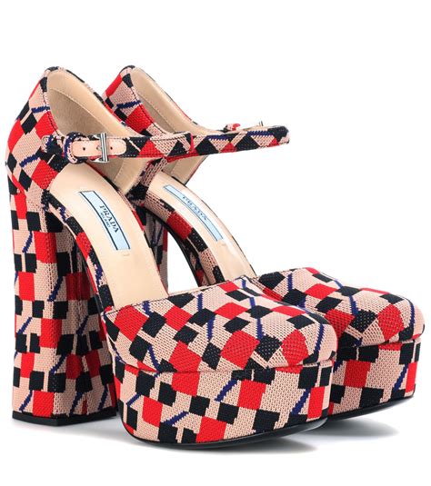 Prada Jacquard Platform Ankle